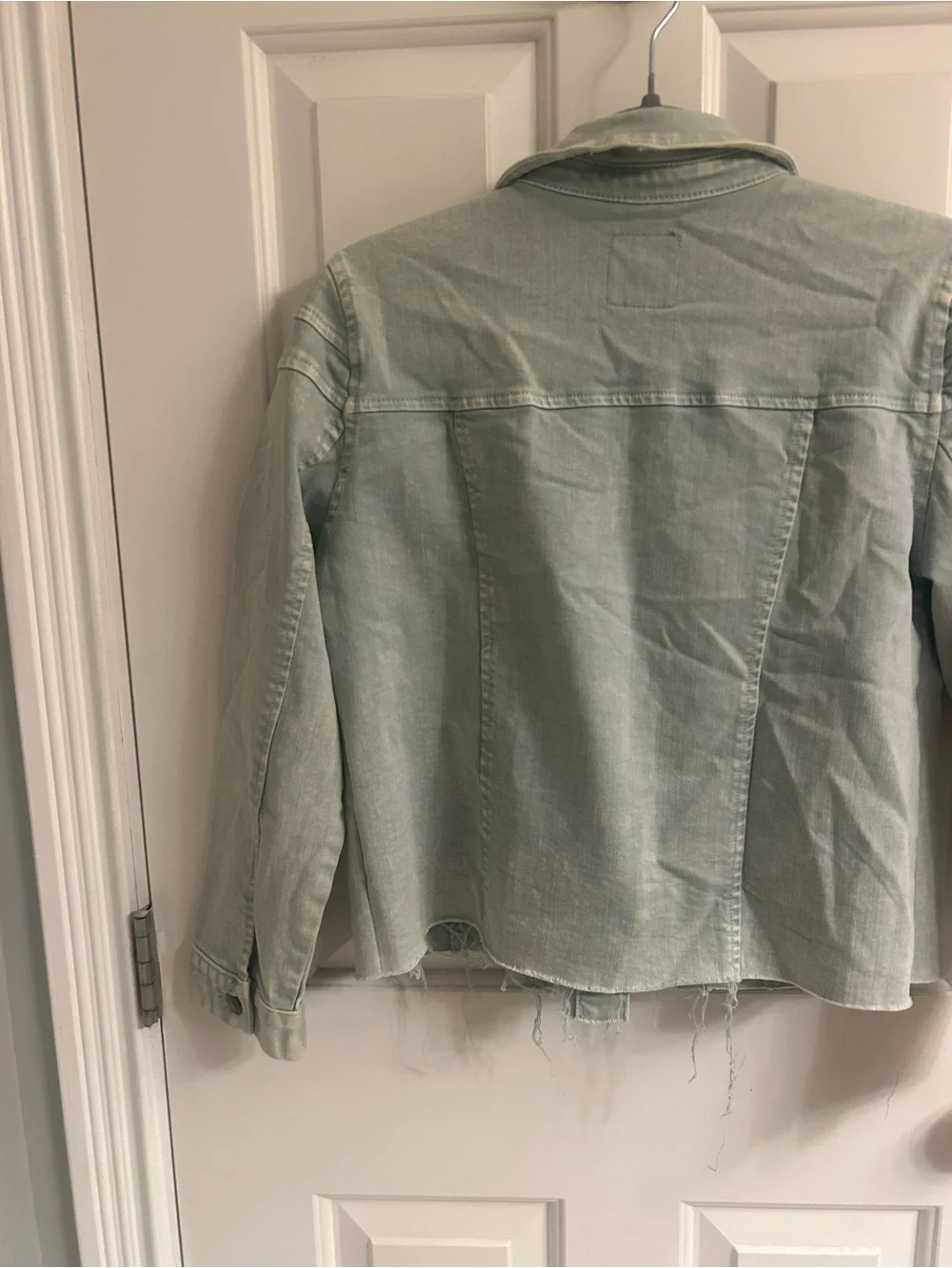GB Girls Washed Light Blue Denim Jacket with Raw Hem